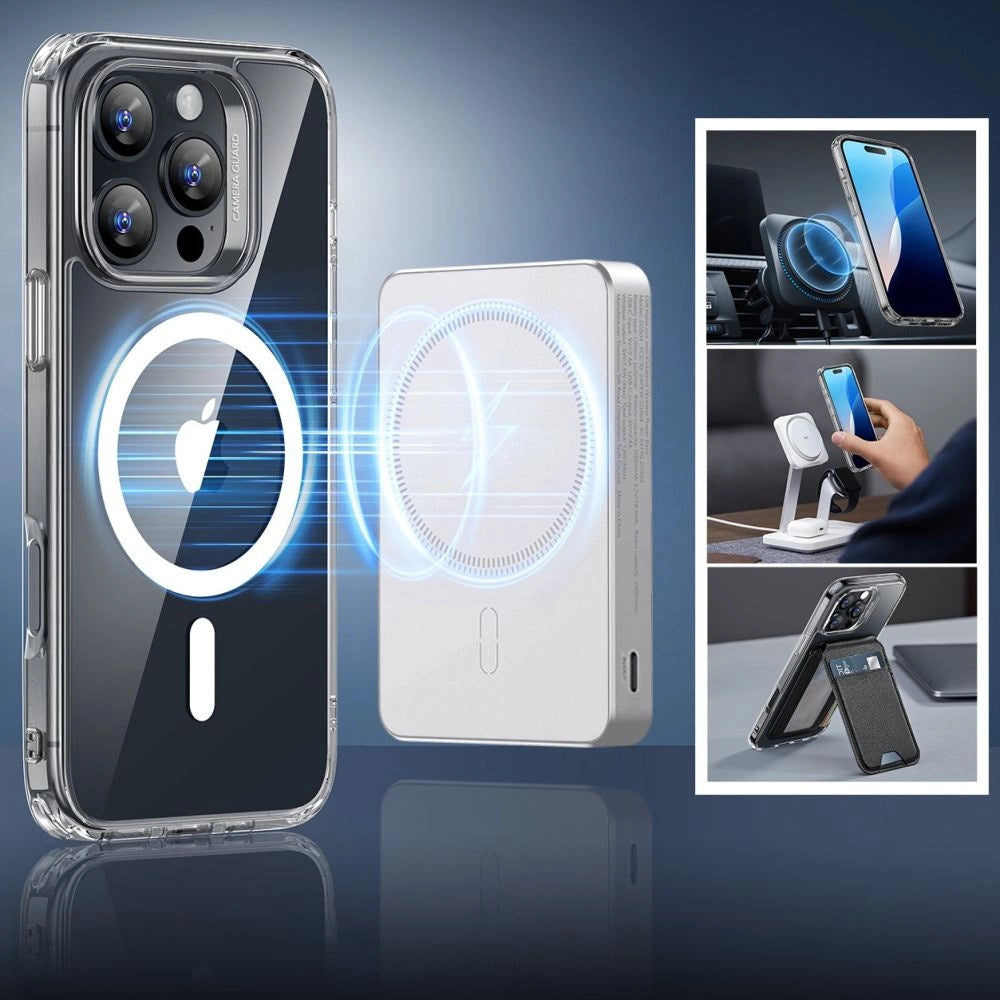 ESR Hybrid Case (HaloLock) for iPhone 16 Pro with screen protection kit (clear)_2