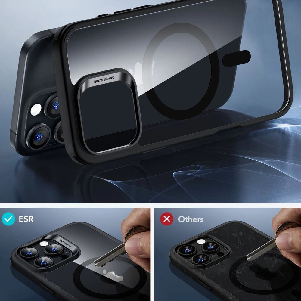 ESR Classic Hybrid Halolock MagSafe Case + Tempered Glass for iPhone 16 Pro - Clear with Black Frame_4