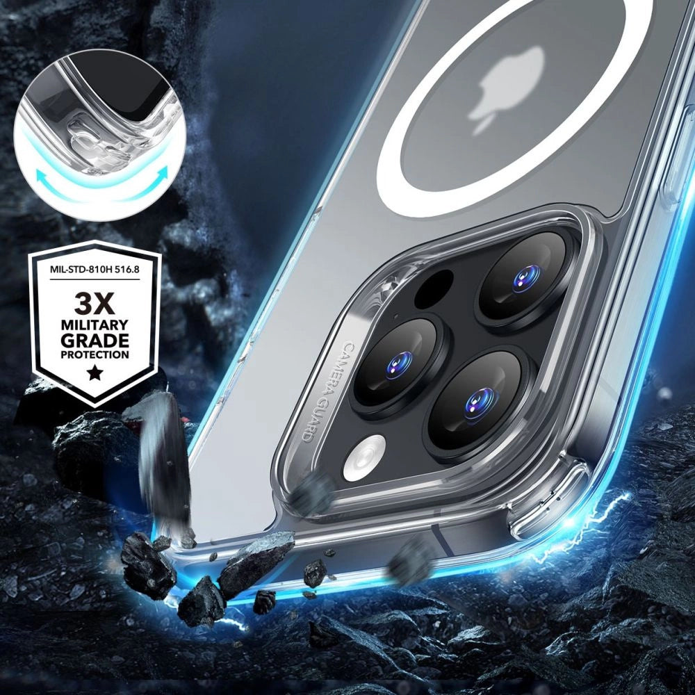 ESR Classic Hybrid Halolock MagSafe Case + Tempered Glass for iPhone 16 Pro Max - Semi-Transparent_1