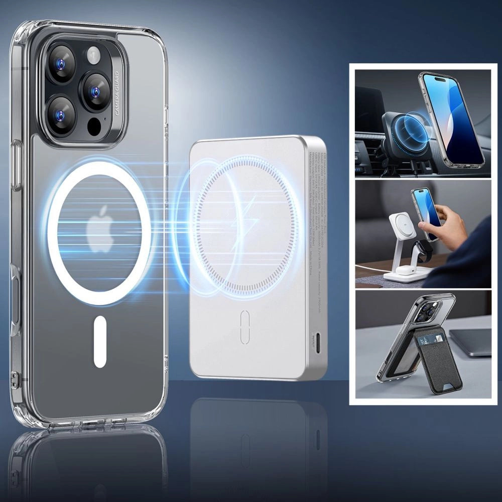 ESR Classic Hybrid Halolock MagSafe Case + Tempered Glass for iPhone 16 Pro Max - Semi-Transparent_2