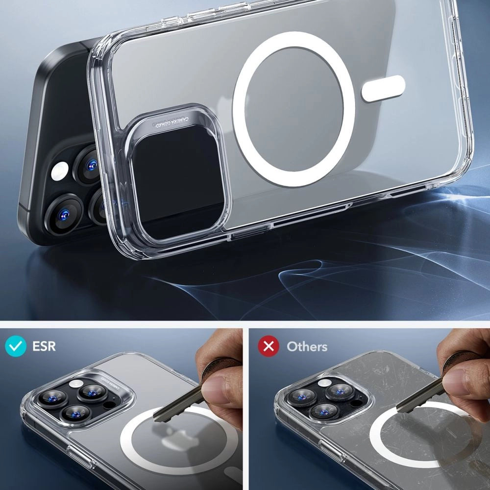 ESR Classic Hybrid Halolock MagSafe Case + Tempered Glass for iPhone 16 Pro Max - Semi-Transparent_4