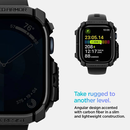 Spigen Rugged Armor Case for Apple Watch 10 (42mm) - Black_9