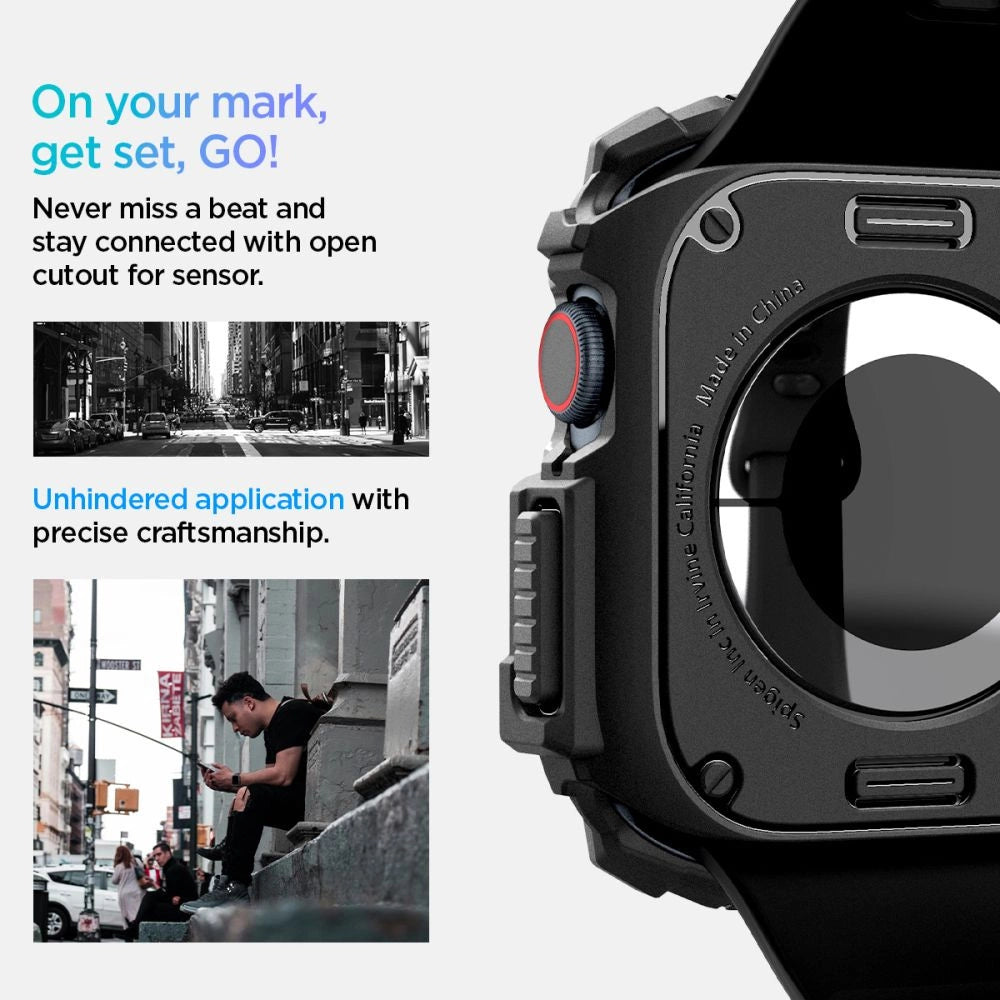 Spigen Rugged Armor Case for Apple Watch 10 (42mm) - Black_11