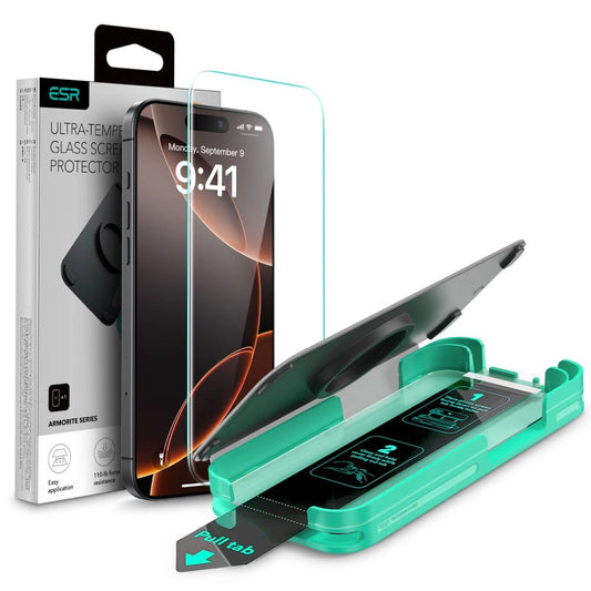 ESR Armorite Tempered Glass for iPhone 16 Pro Max - with Black Frame_0