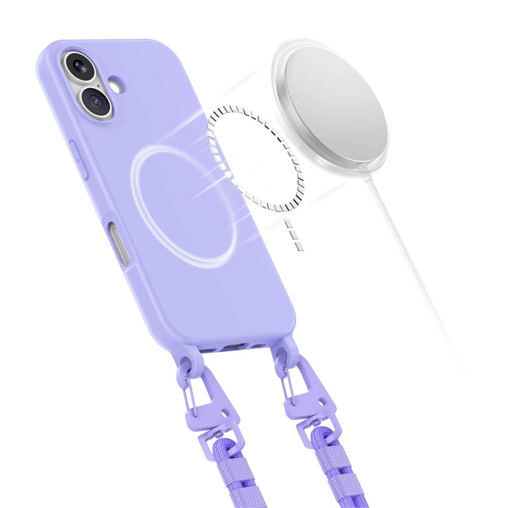 Tech-Protect MagNecklace MagSafe Case with Lanyard for iPhone 16 - Purple_3