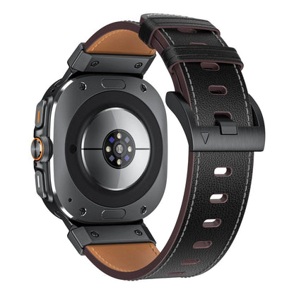 Tech-Protect Delta Pro Leather Strap for Samsung Galaxy Watch Ultra (47mm) - Black_1