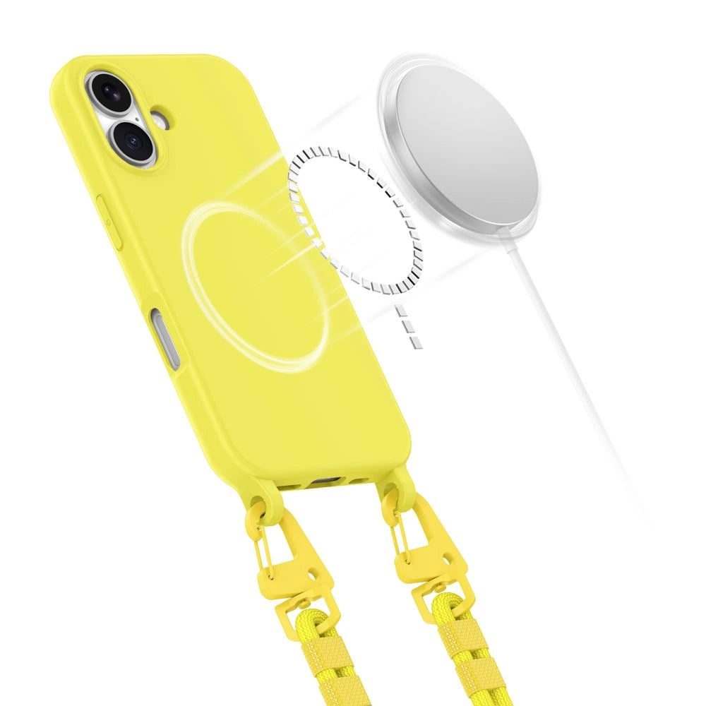 Tech-Protect MagNecklace MagSafe Case with Lanyard for iPhone 16 - Yellow_1