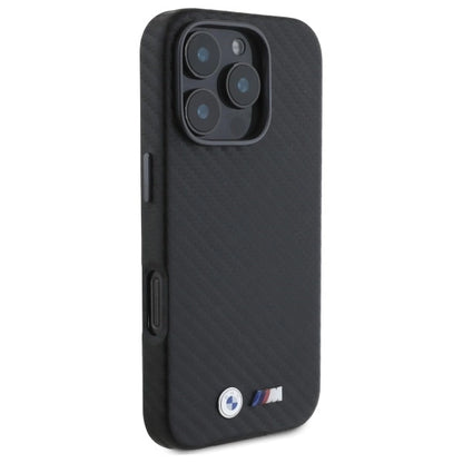 BMW Carbon Wrapped Metal iPhone 16 Pro Case - Black_3
