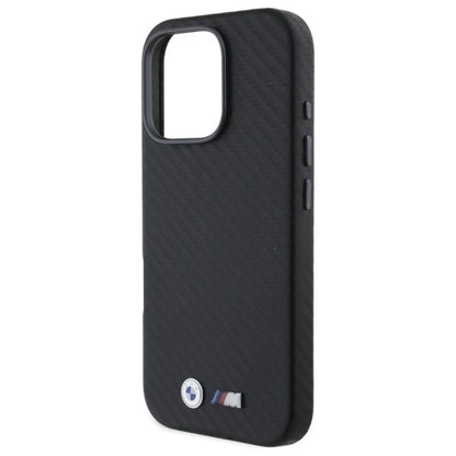 BMW Carbon Wrapped Metal iPhone 16 Pro Case - Black_5