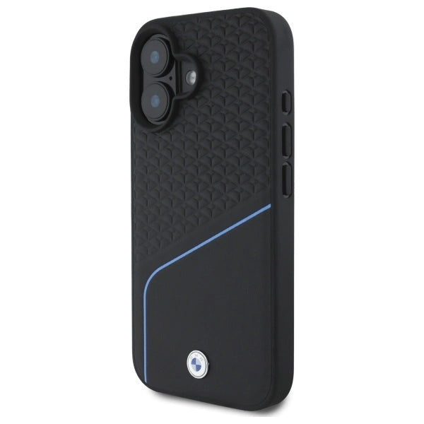 BMW Sign Leather Textured And Line MagSafe iPhone 16 Case - Black_1