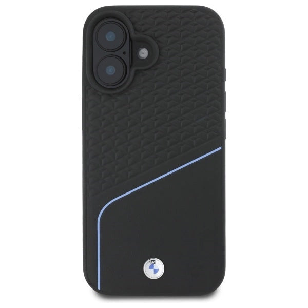 BMW Sign Leather Textured And Line MagSafe iPhone 16 Case - Black_2