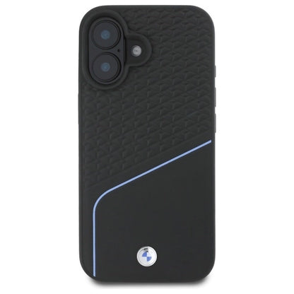 BMW Sign Leather Textured And Line MagSafe iPhone 16 Case - Black_2