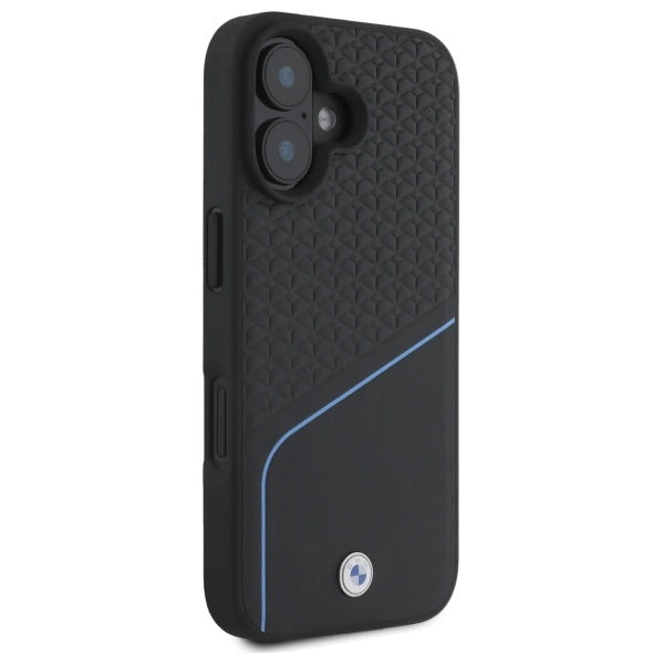 BMW Sign Leather Textured And Line MagSafe iPhone 16 Case - Black_3