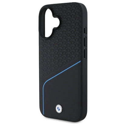 BMW Sign Leather Textured And Line MagSafe iPhone 16 Case - Black_5