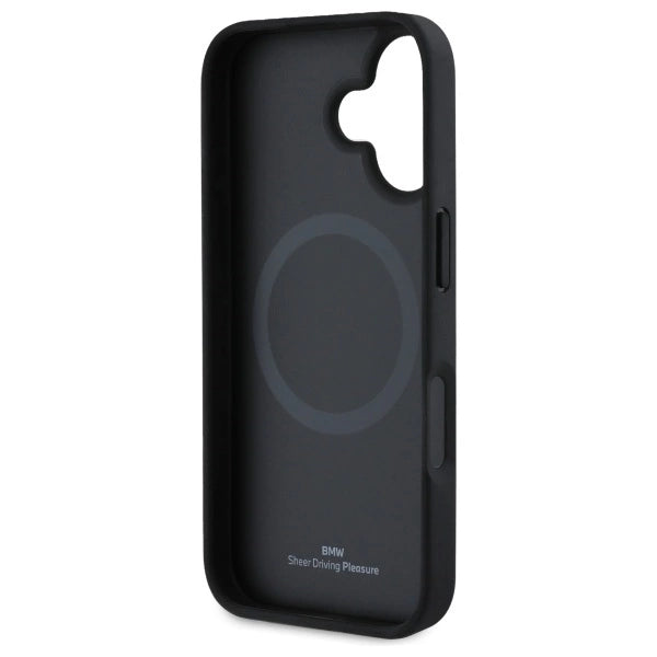 BMW Sign Leather Textured And Line MagSafe iPhone 16 Case - Black_6