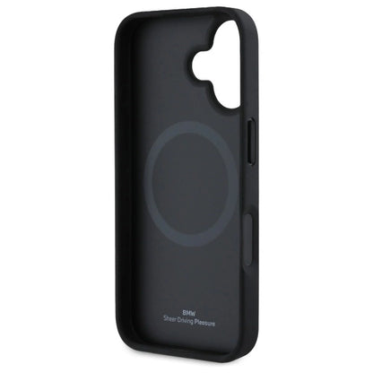 BMW Sign Leather Textured And Line MagSafe iPhone 16 Case - Black_6