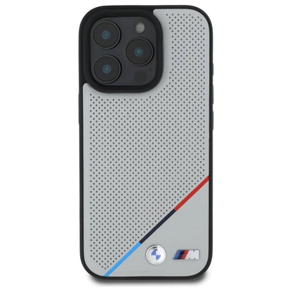 BMW M Perforated Tricolor Line MagSafe Case for iPhone 16 Pro Max - Gray_2