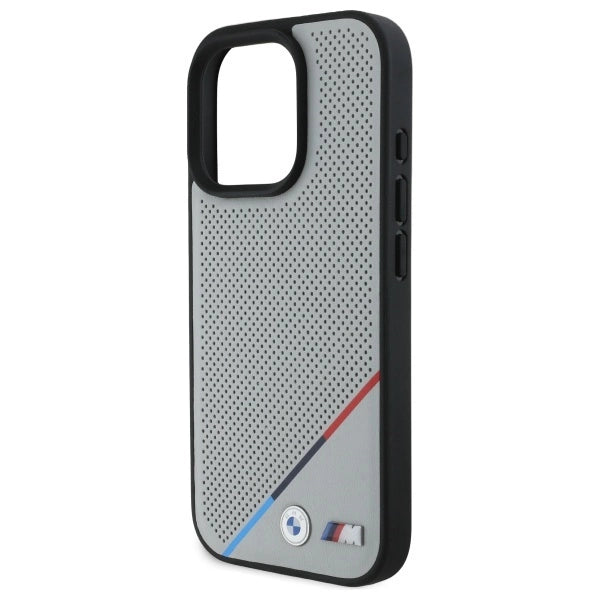 BMW M Perforated Tricolor Line MagSafe Case for iPhone 16 Pro Max - Gray_5