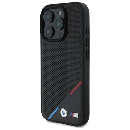 BMW M Perforated Tricolor Line MagSafe Case for iPhone 16 Pro Max - Black_1