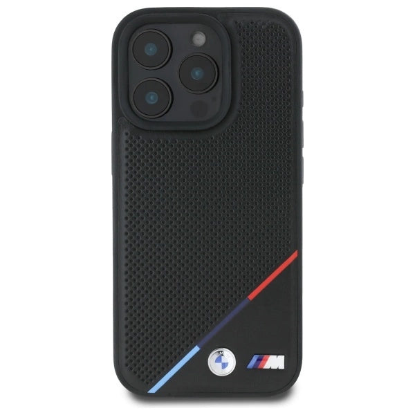 BMW M Perforated Tricolor Line MagSafe Case for iPhone 16 Pro Max - Black_2