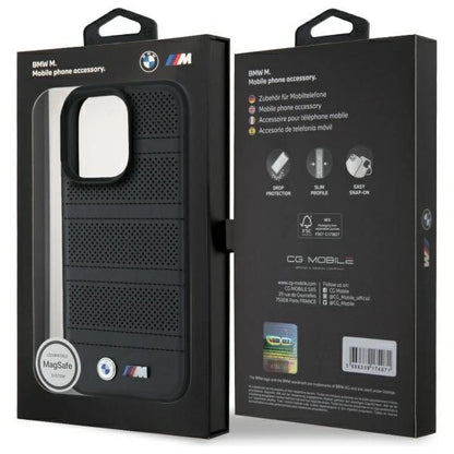 BMW M Perforated And Stitched Line MagSafe case for iPhone 16 Pro Max - black_7