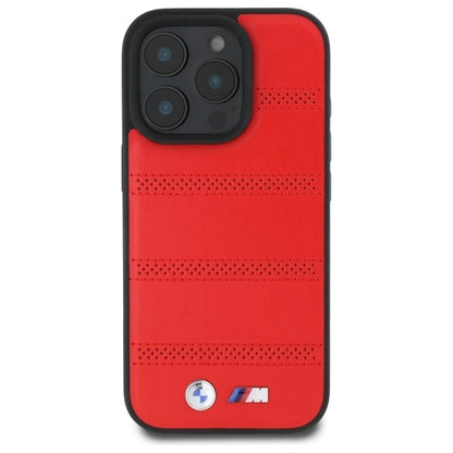 BMW M Perforated And Stitched Line MagSafe case for iPhone 16 Pro Max - red_1