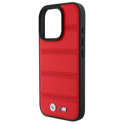 BMW M Perforated And Stitched Line MagSafe case for iPhone 16 Pro Max - red_4