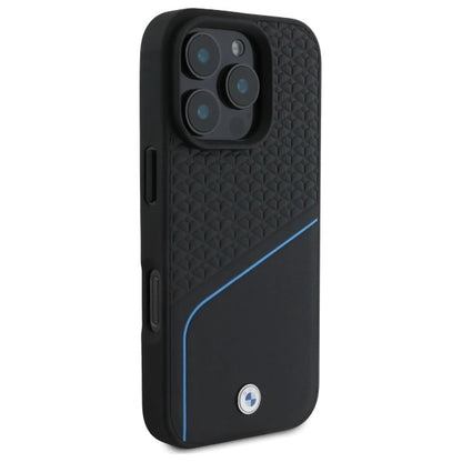 BMW Sign Leather Textured And Line MagSafe Case for iPhone 16 Pro Max - Black_3