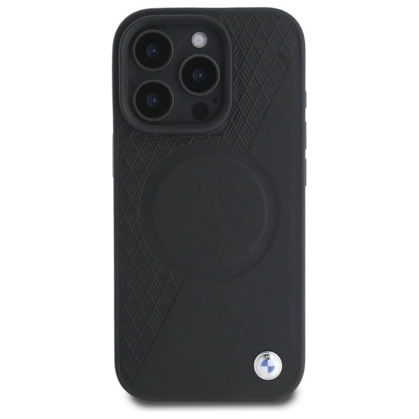 BMW Sign Leather Half Textured And Circle MagSafe case for iPhone 16 Pro Max - black_2