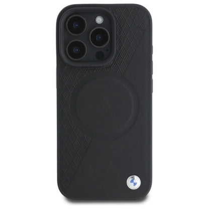 BMW Sign Leather Half Textured And Circle MagSafe case for iPhone 16 Pro Max - black_2