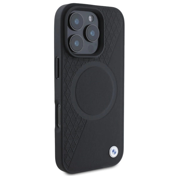BMW Sign Leather Half Textured And Circle MagSafe case for iPhone 16 Pro Max - black_3