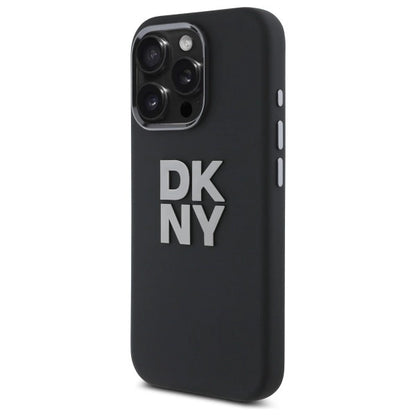 DKNY Liquid Silicone Metal Logo iPhone 16 Pro Case - Black_1