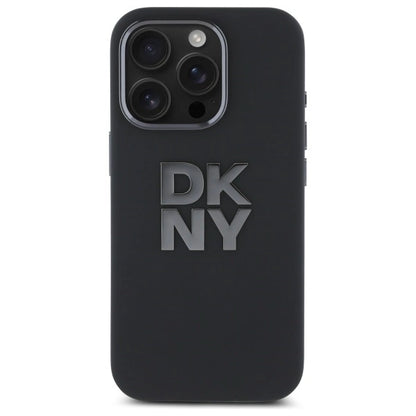 DKNY Liquid Silicone Metal Logo iPhone 16 Pro Case - Black_2