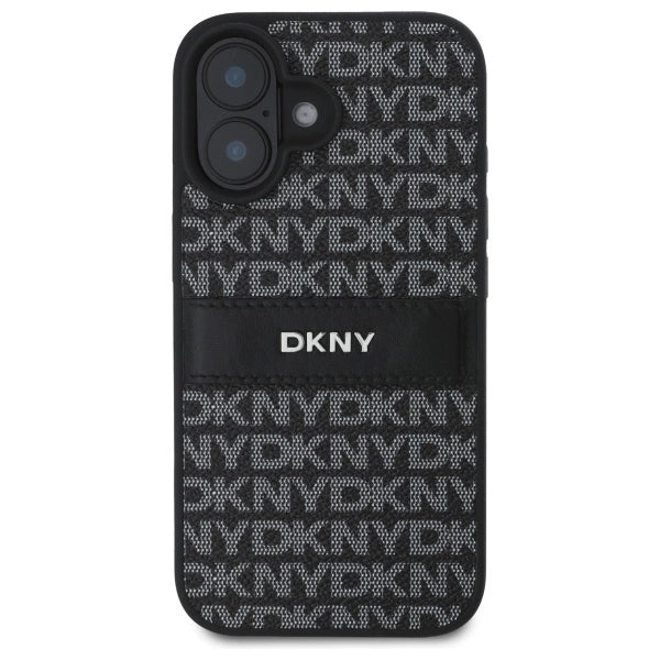 DKNY Texture Pattern Tonal Stripe iPhone 16 Case - Black_2