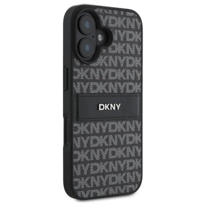 DKNY Texture Pattern Tonal Stripe iPhone 16 Case - Black_3
