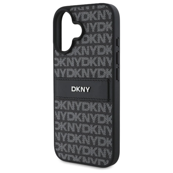 DKNY Texture Pattern Tonal Stripe iPhone 16 Case - Black_5