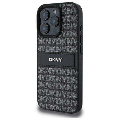 DKNY Texture Pattern Tonal Stripe iPhone 16 Pro Max Case - Black_1