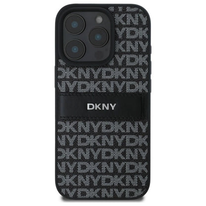 DKNY Texture Pattern Tonal Stripe iPhone 16 Pro Max Case - Black_2