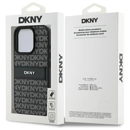 DKNY Texture Pattern Tonal Stripe iPhone 16 Pro Max Case - Black_7