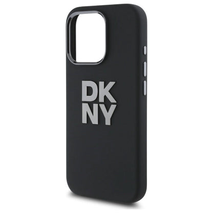 DKNY Liquid Silicone Metal Logo iPhone 16 Pro Max Case - Black_5