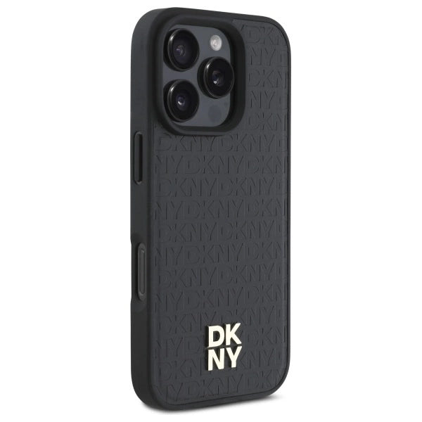 DKNY Repeat Pattern Stack Logo MagSafe iPhone 16 Pro Case - Black_3
