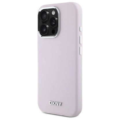 DKNY Liquid Silicone Small Metal Logo MagSafe iPhone 16 Pro Case - Pink_1