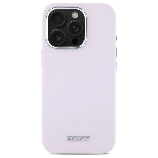 DKNY Liquid Silicone Small Metal Logo MagSafe iPhone 16 Pro Case - Pink_2