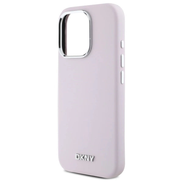 DKNY Liquid Silicone Small Metal Logo MagSafe iPhone 16 Pro Case - Pink_5