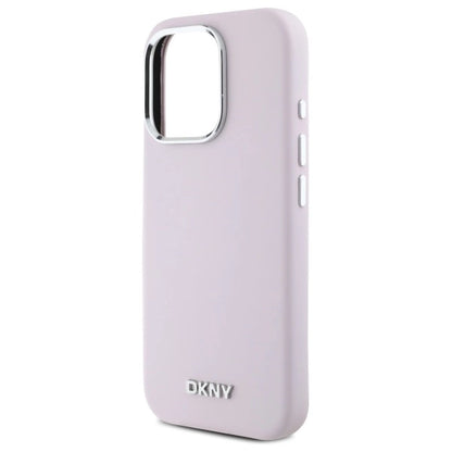 DKNY Liquid Silicone Small Metal Logo MagSafe iPhone 16 Pro Case - Pink_5