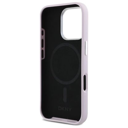 DKNY Liquid Silicone Small Metal Logo MagSafe iPhone 16 Pro Case - Pink_6