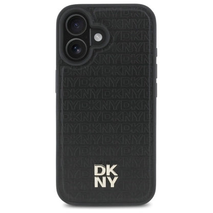 DKNY Repeat Pattern Stack Logo MagSafe iPhone 16 Case - Black_2