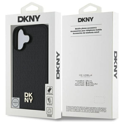DKNY Repeat Pattern Stack Logo MagSafe iPhone 16 Case - Black_7