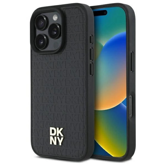 DKNY Repeat Pattern Stack Logo MagSafe iPhone 16 Pro Max Case - Black_0