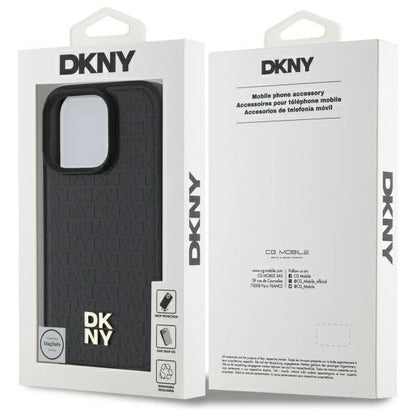 DKNY Repeat Pattern Stack Logo MagSafe iPhone 16 Pro Max Case - Black_7